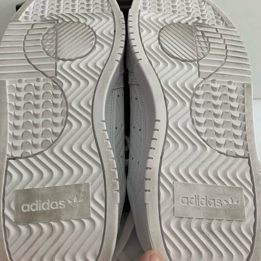 ADIDAS Supercourt Leather Sneakers Cloud White Lilac Tennis Athletic Size 10 - Picture 10 of 16